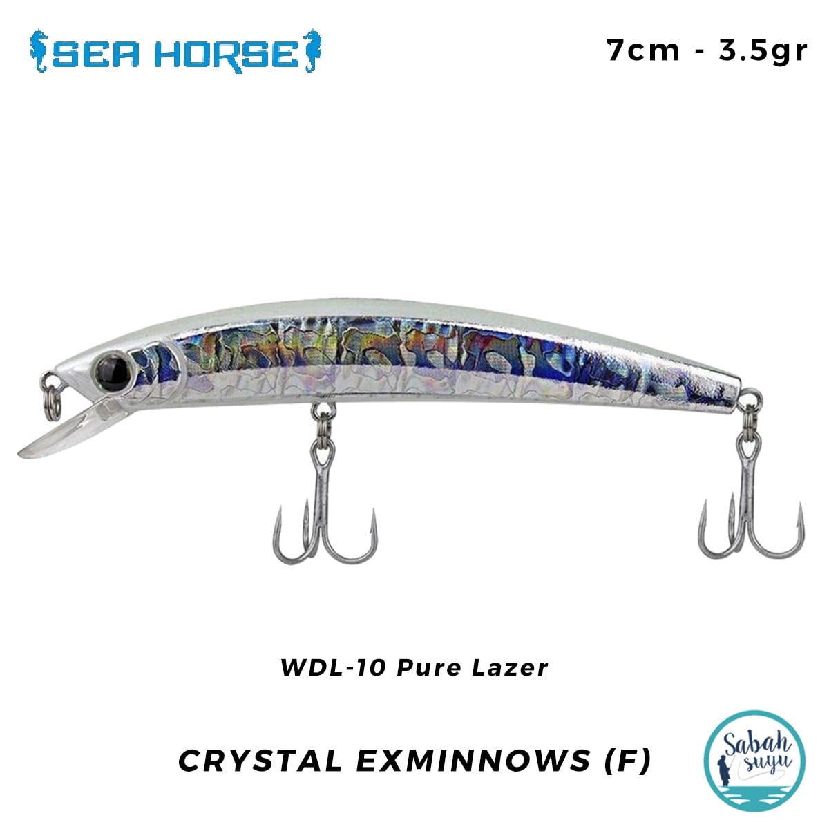 Sea Horse Crystal Exminnows (F) 7cm 3.5gr WDL-10 Pure Lazer