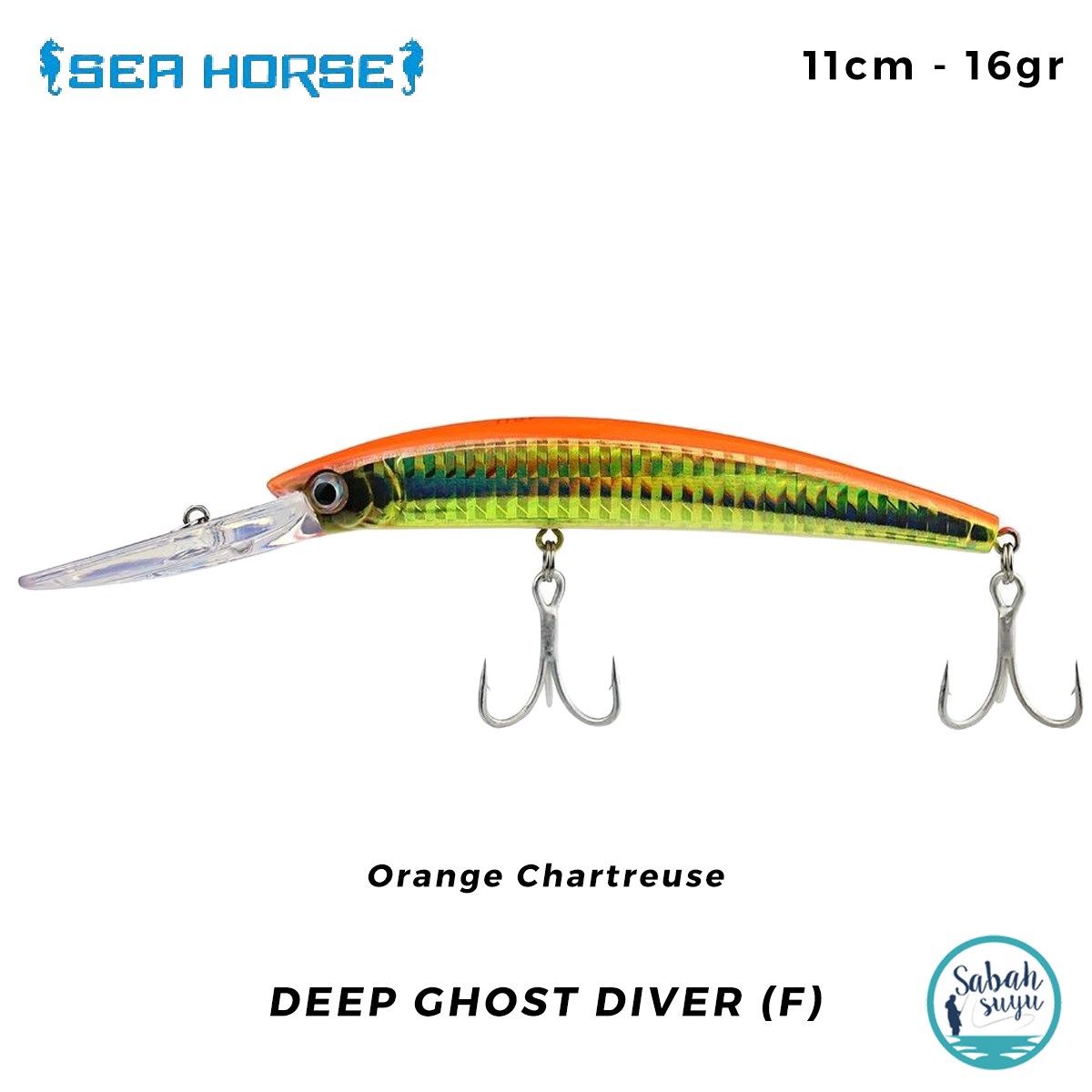 Sea Horse Deep Ghost Diver (F) 11cm 16gr Orange Chartreuse