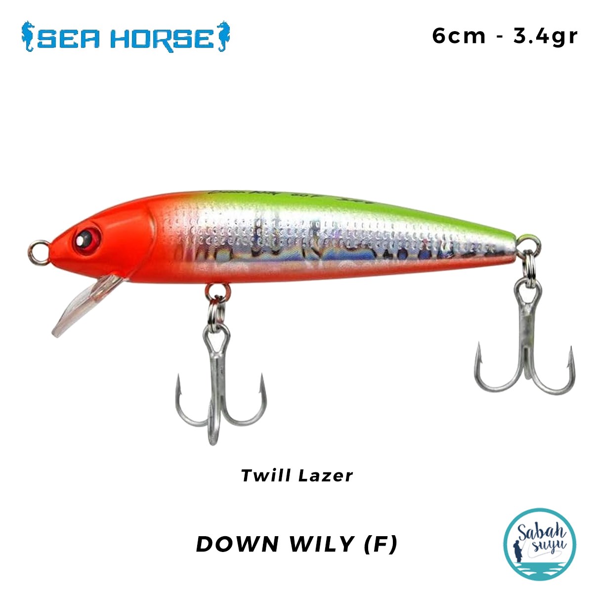 Sea Horse Down Wily (F) 6cm 3.4gr Twill Lazer