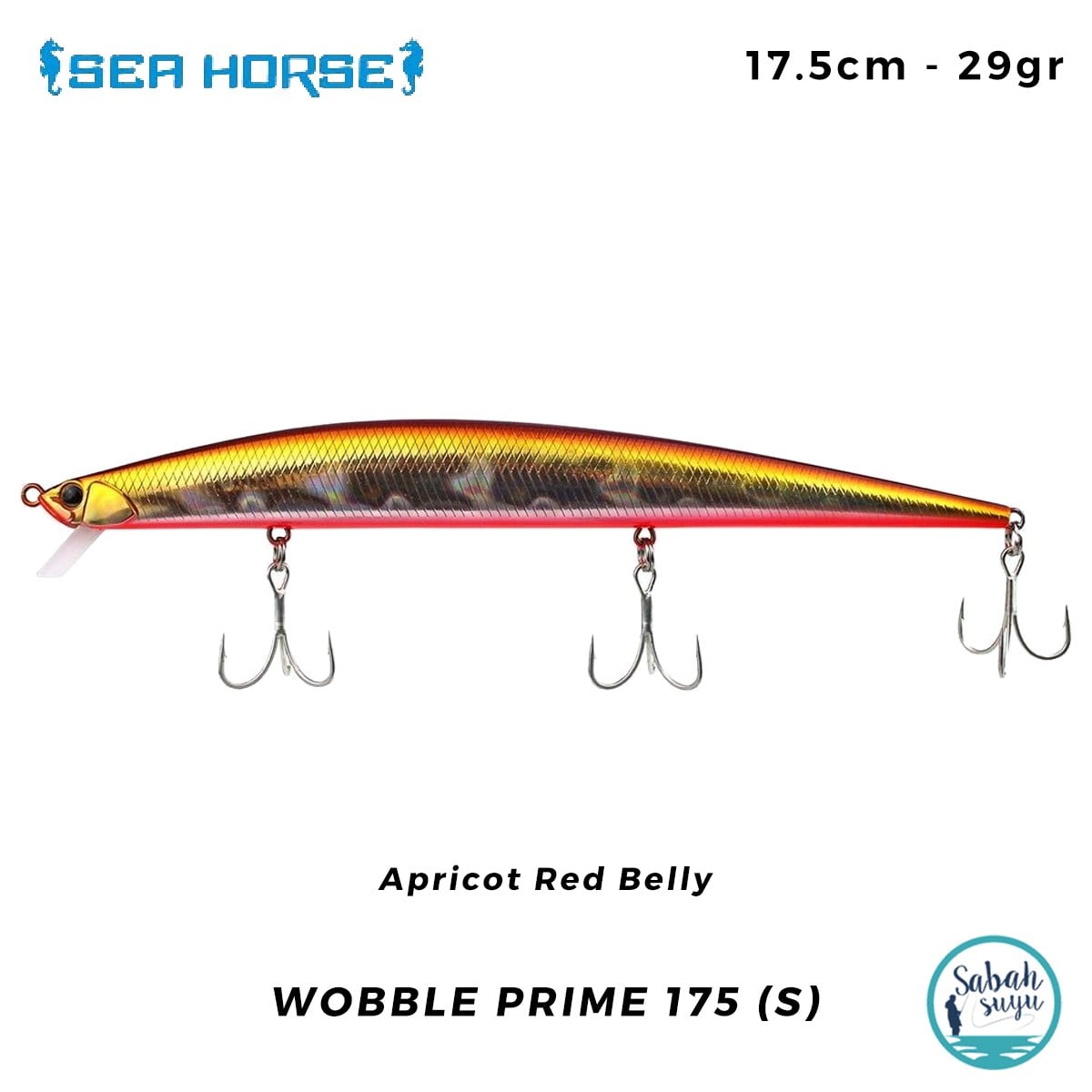 Sea Horse Wobble Prime 175 (S) 17.5cm 29gr Apricot Red Belly
