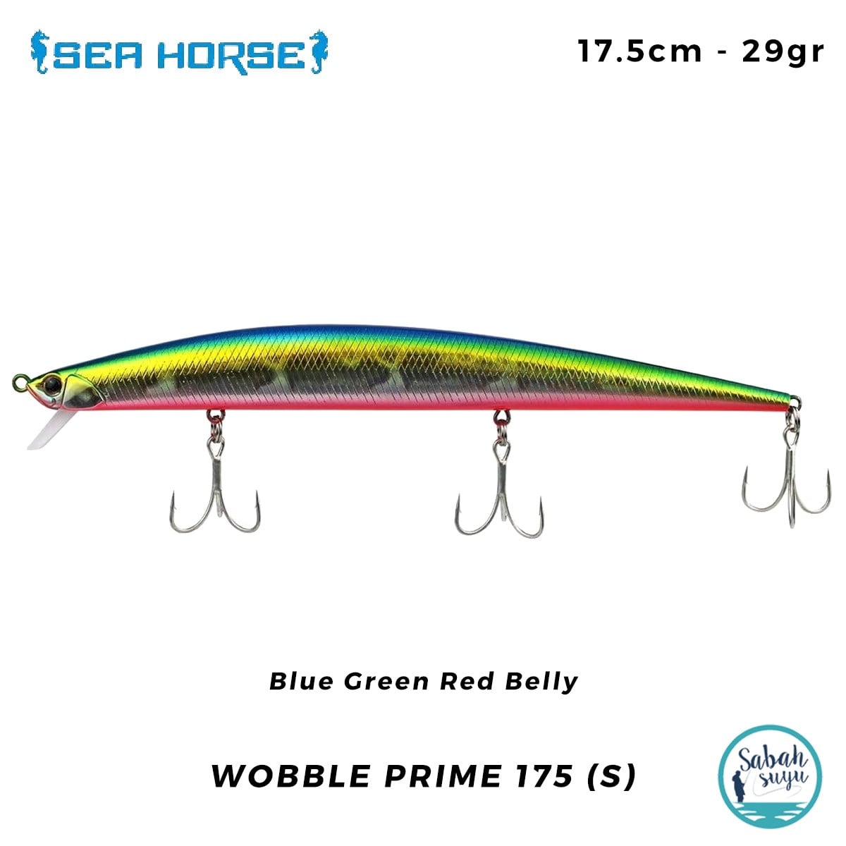 Sea Horse Wobble Prime 175 (S) 17.5cm 29gr Blue Green Red Belly
