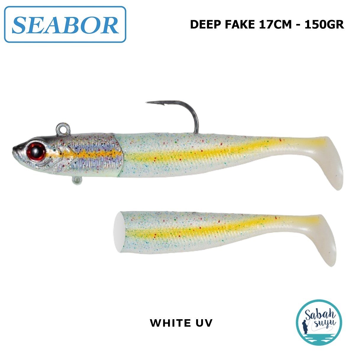 Seabor Deep Fake Silikon Balık 150gr 17cm Combo (2+1) White UV