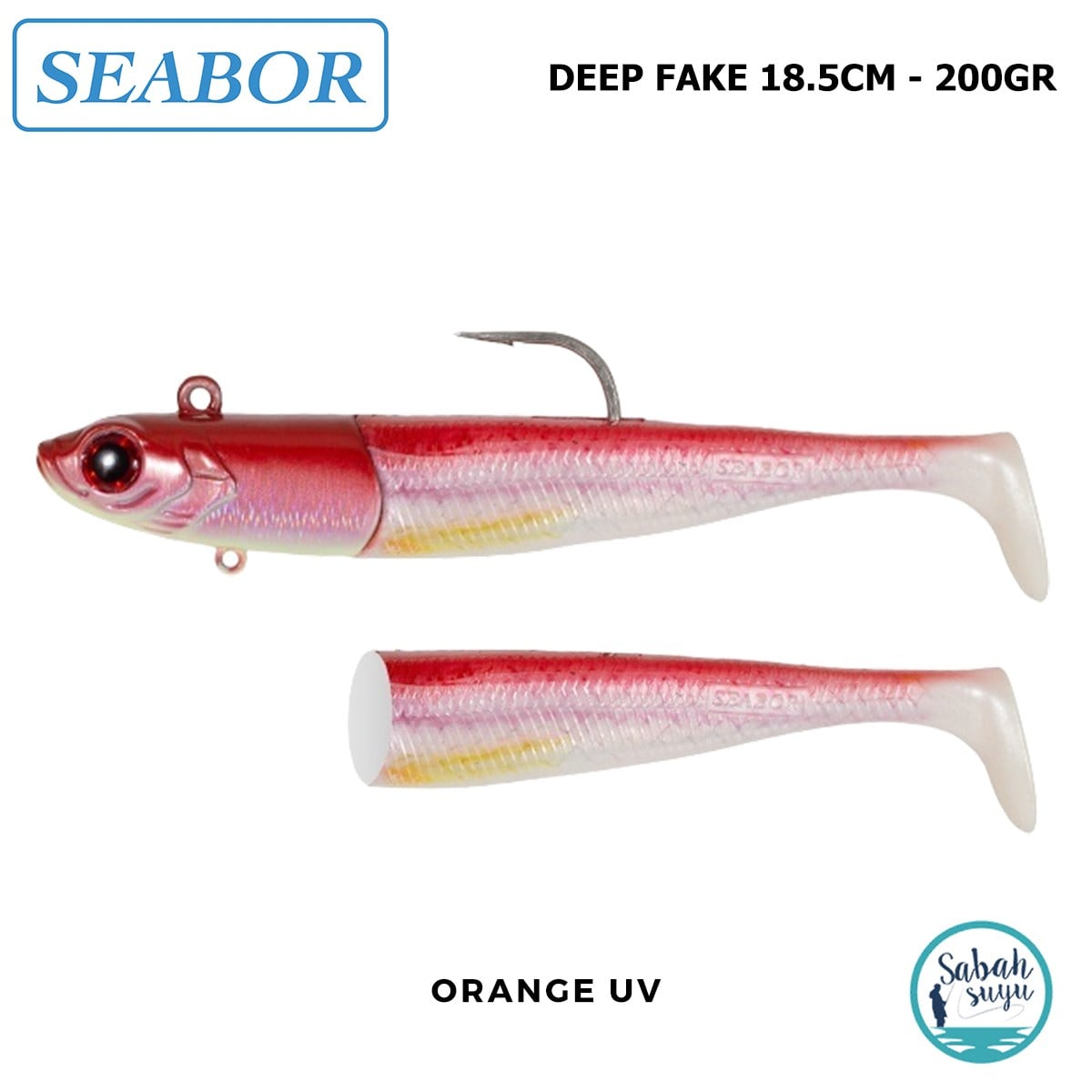 Seabor Deep Fake Silikon Balık 200gr 18.5cm Combo (2+1) Orange UV