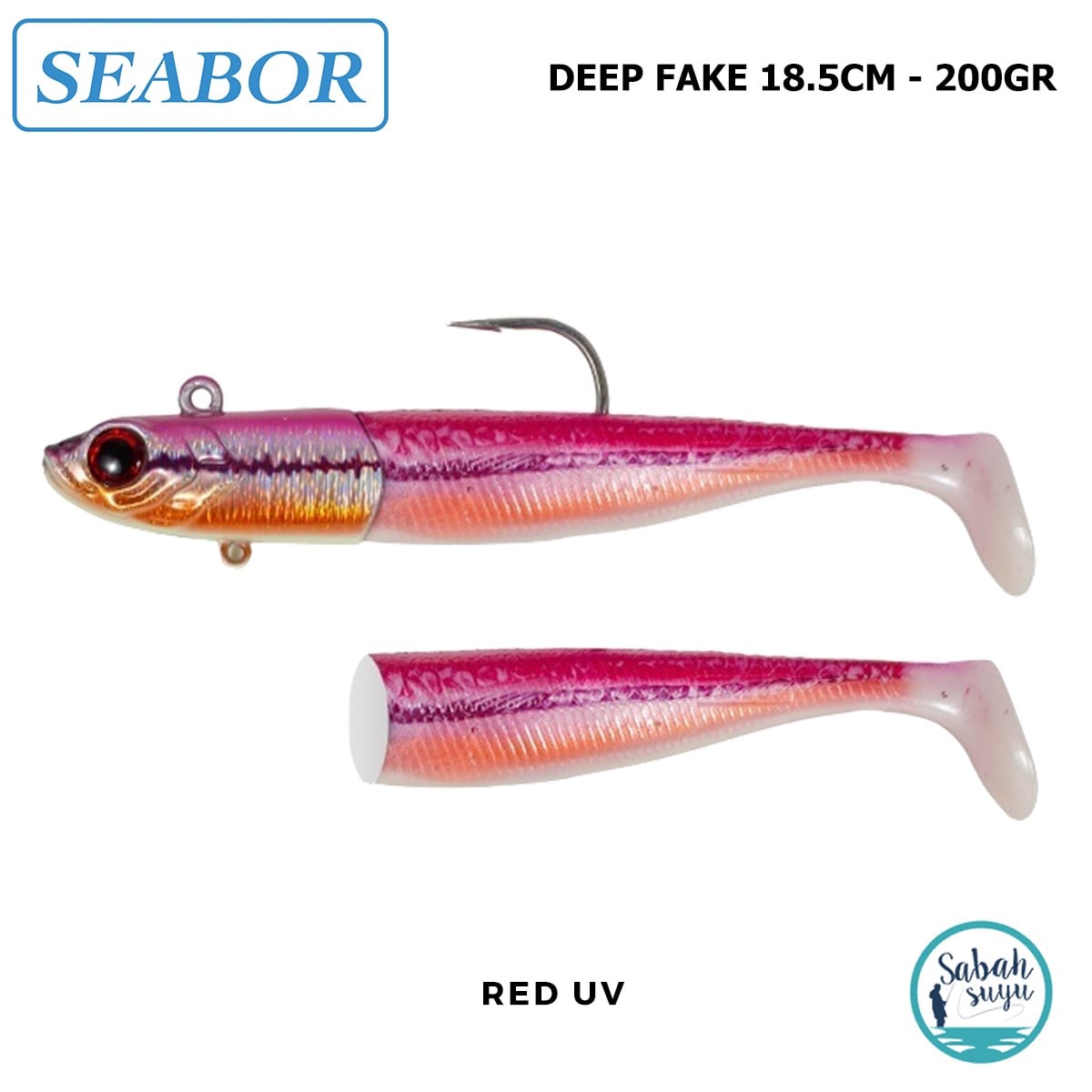 Seabor Deep Fake Silikon Balık 200gr 18.5cm Combo (2+1) Red UV