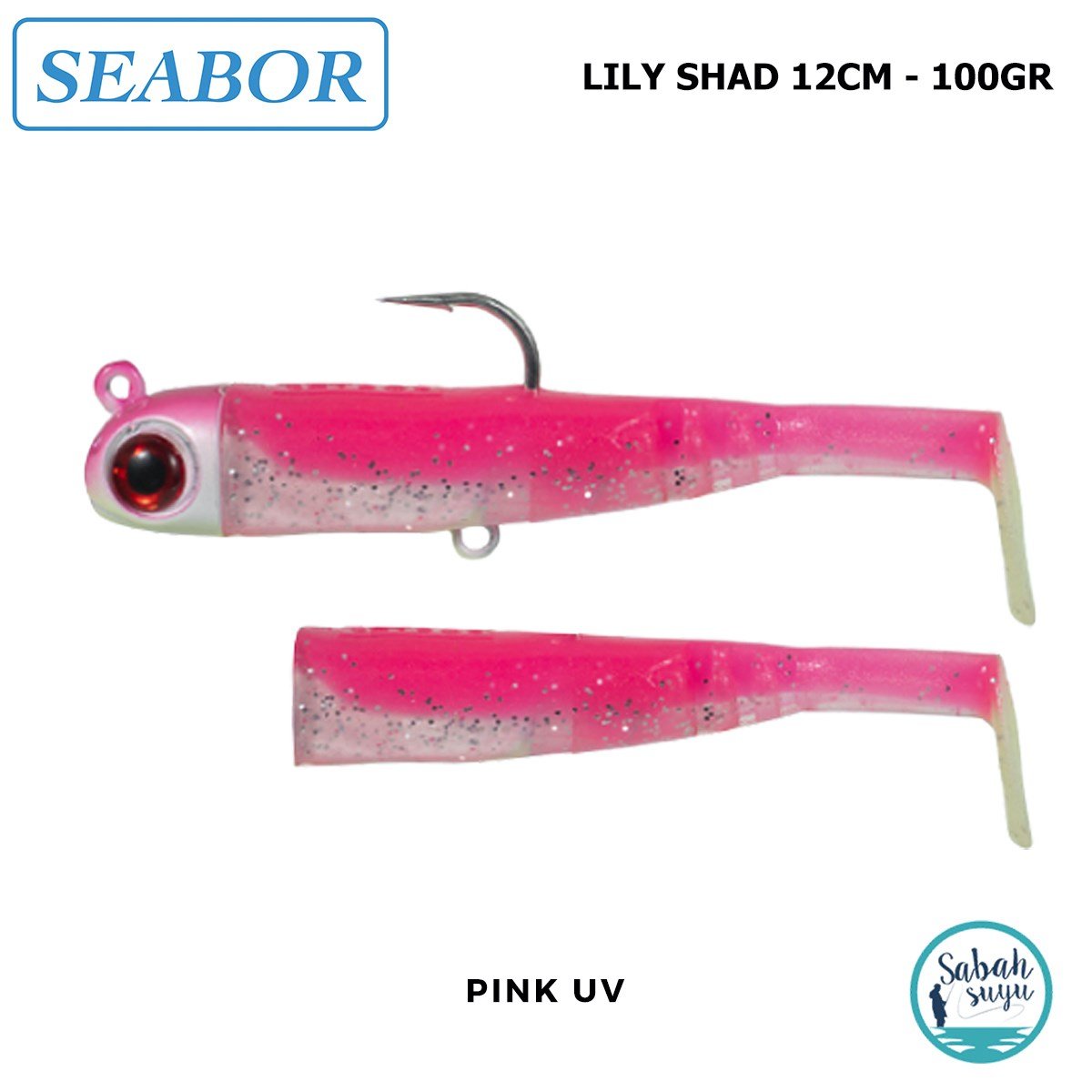 Seabor Lily Shad Silikon Balık 100gr 12cm Combo (2+1) Pink UV