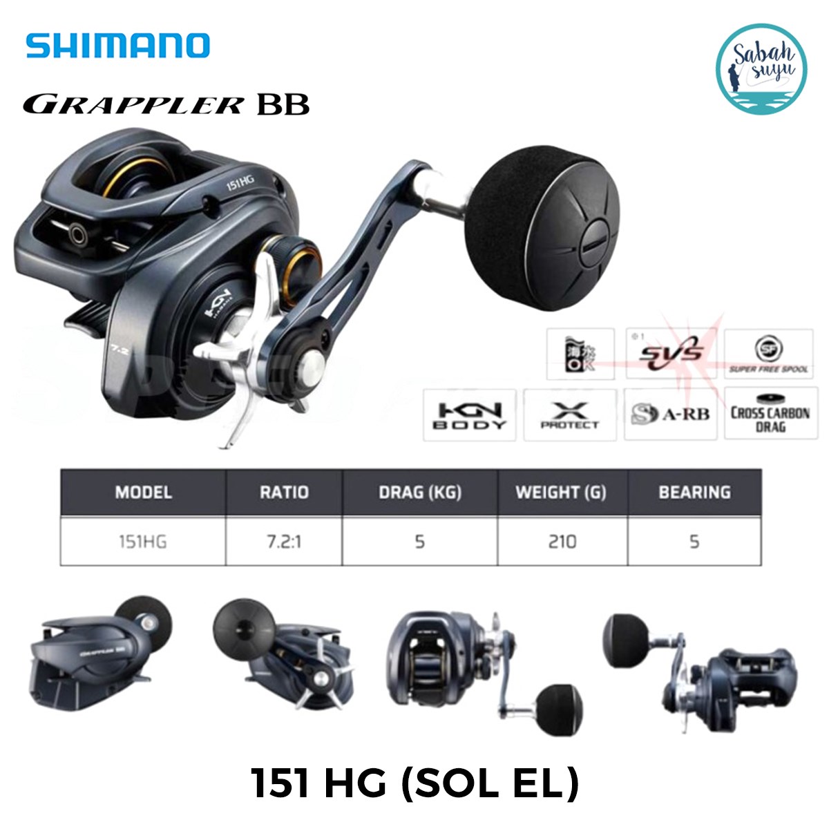 Shimano Grappler BB 151 HG Çıkrık Jig Olta Makinesi Sol El