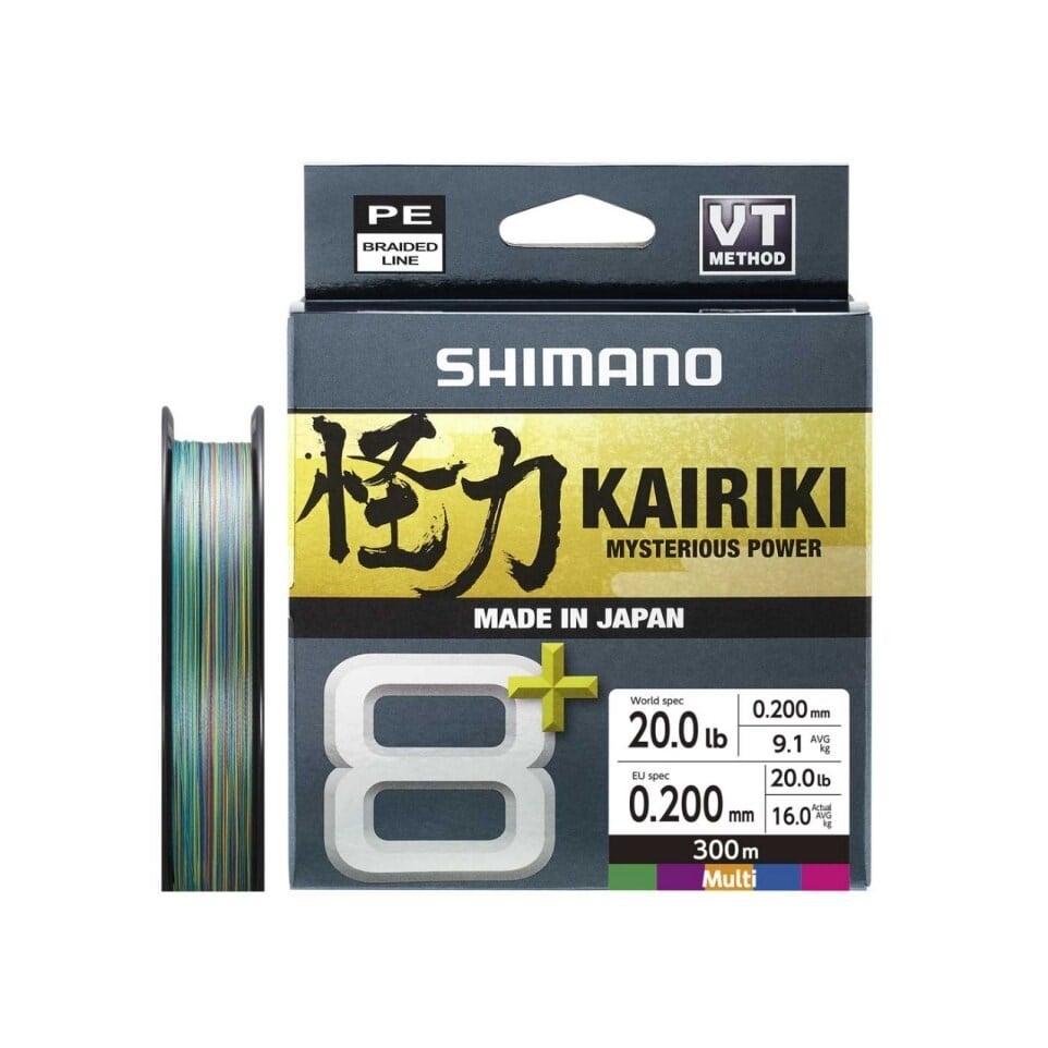 Shimano Kairiki 8+ İp Misina 300m Multicolor PE 2.0 0.20mm / 16kg