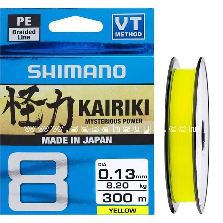 Shimano Kairiki 8 Örgü İp Misina 300m Yellow 0.13mm / 8.2kg