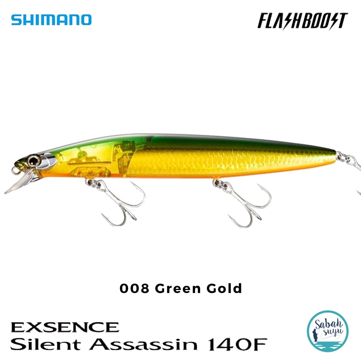 Shimano Silent Assassin Flash Boost 140F 14cm 25gr 008 Green Gold