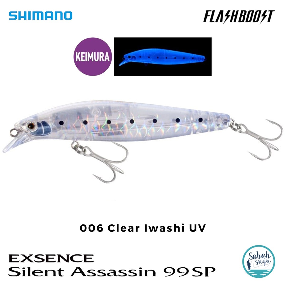 Shimano Silent Assassin Flash Boost 99SP 9.9cm 16gr 006 Clear Iwashi UV