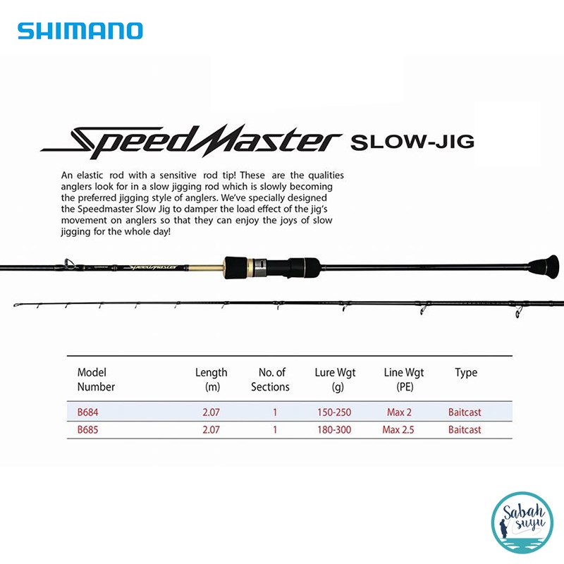 Shimano Speedmaster Slow B685 2.07mt 180-300gr (1P) Tetikli Slow Jigging Kamış