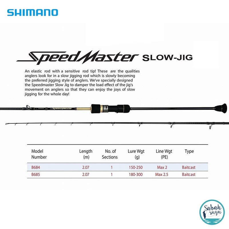 Shimano Speedmaster Slow B685 2.07mt 180-300gr (1P) Tetikli Slow Jigging Kamış