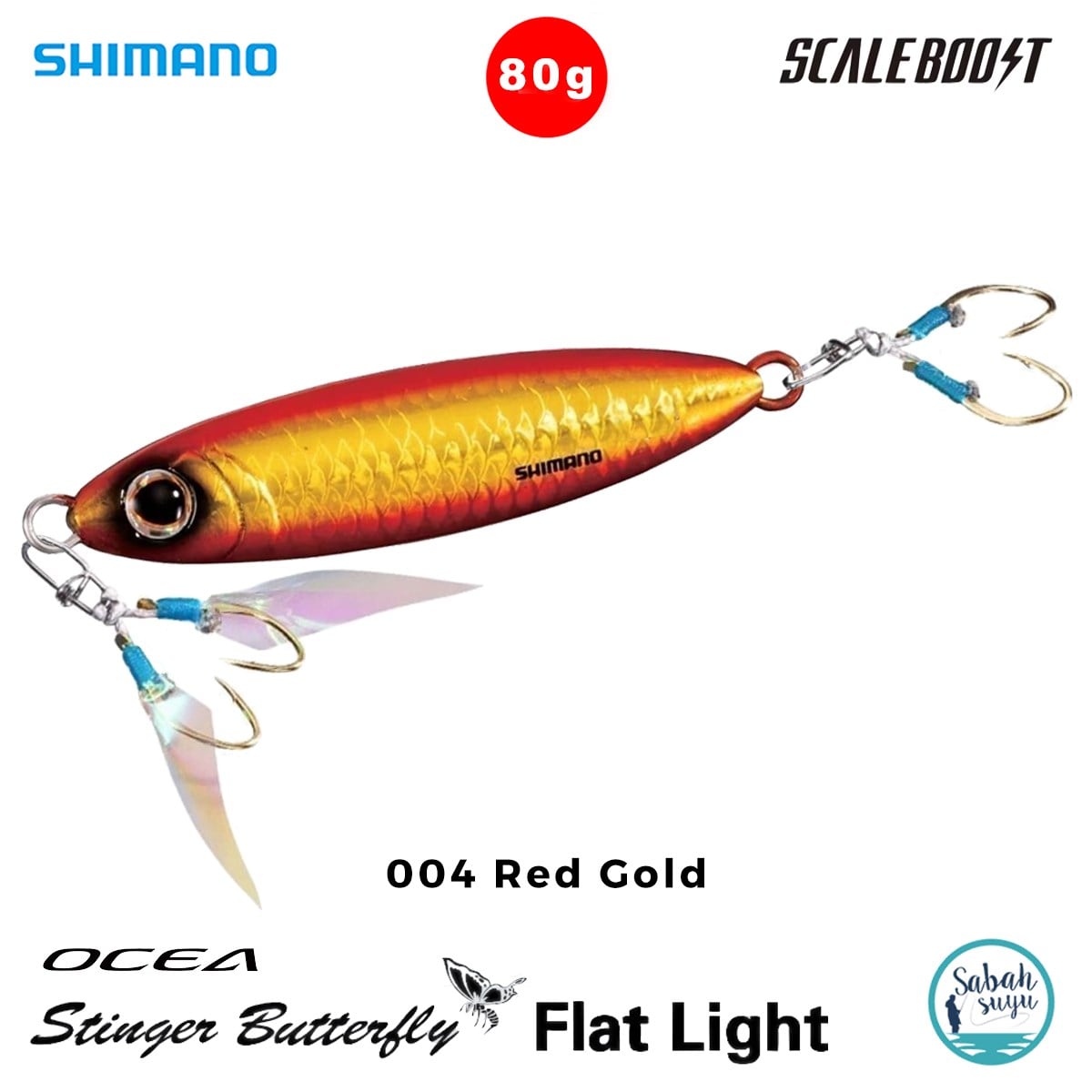 Shimano Stinger Butterfly Flat Light Jig 80gr 85mm 004 Red Gold