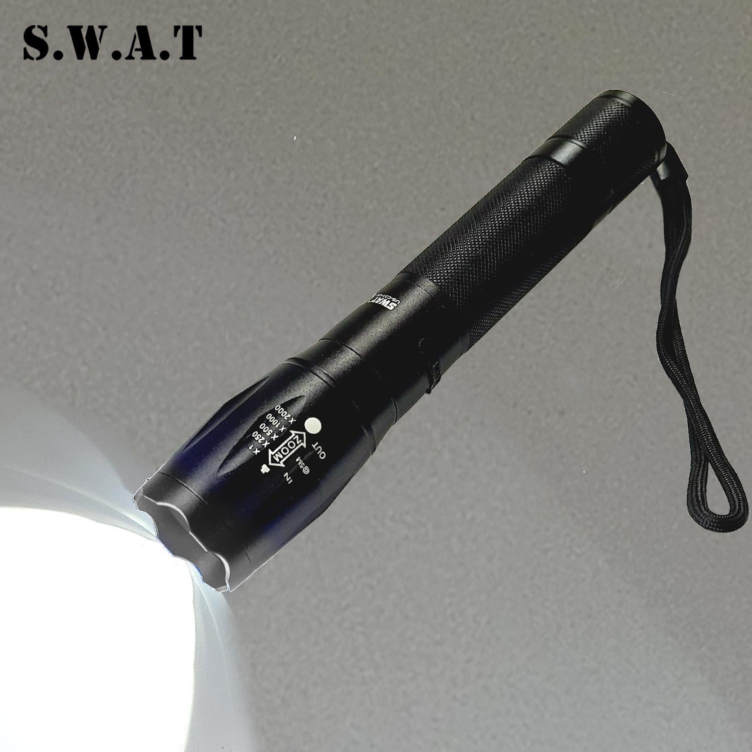 SWAT 10W UV / Beyaz Led El Feneri (Mor Işık) 2 Kademeli