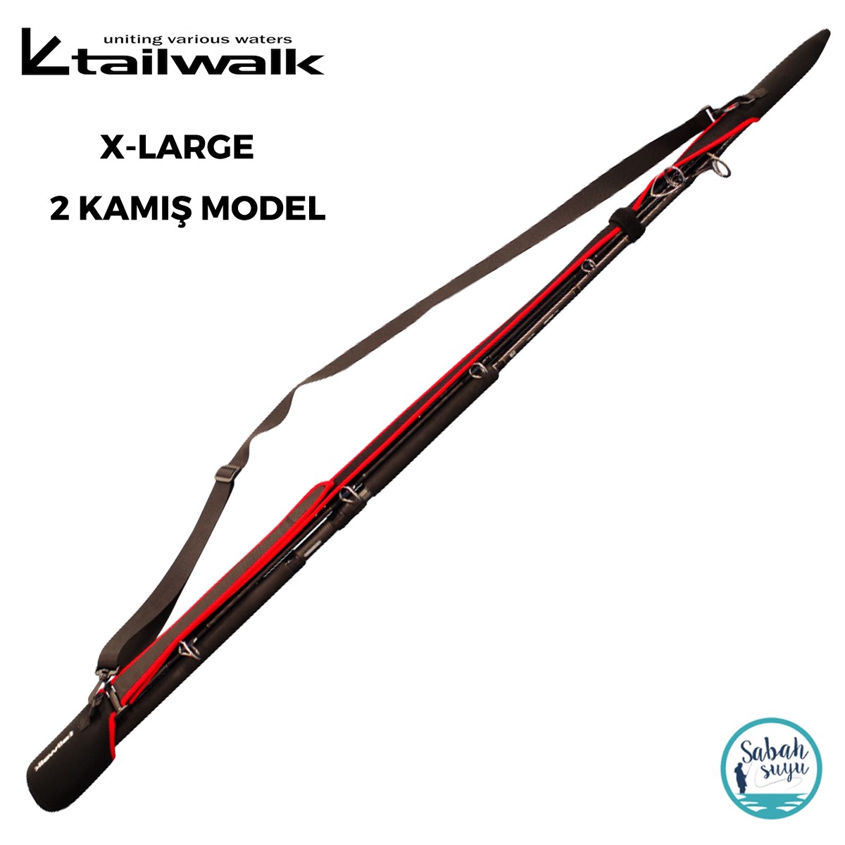 Tailwalk 2 Parça Askılı Kamış Kılıfı X-Large Siyah