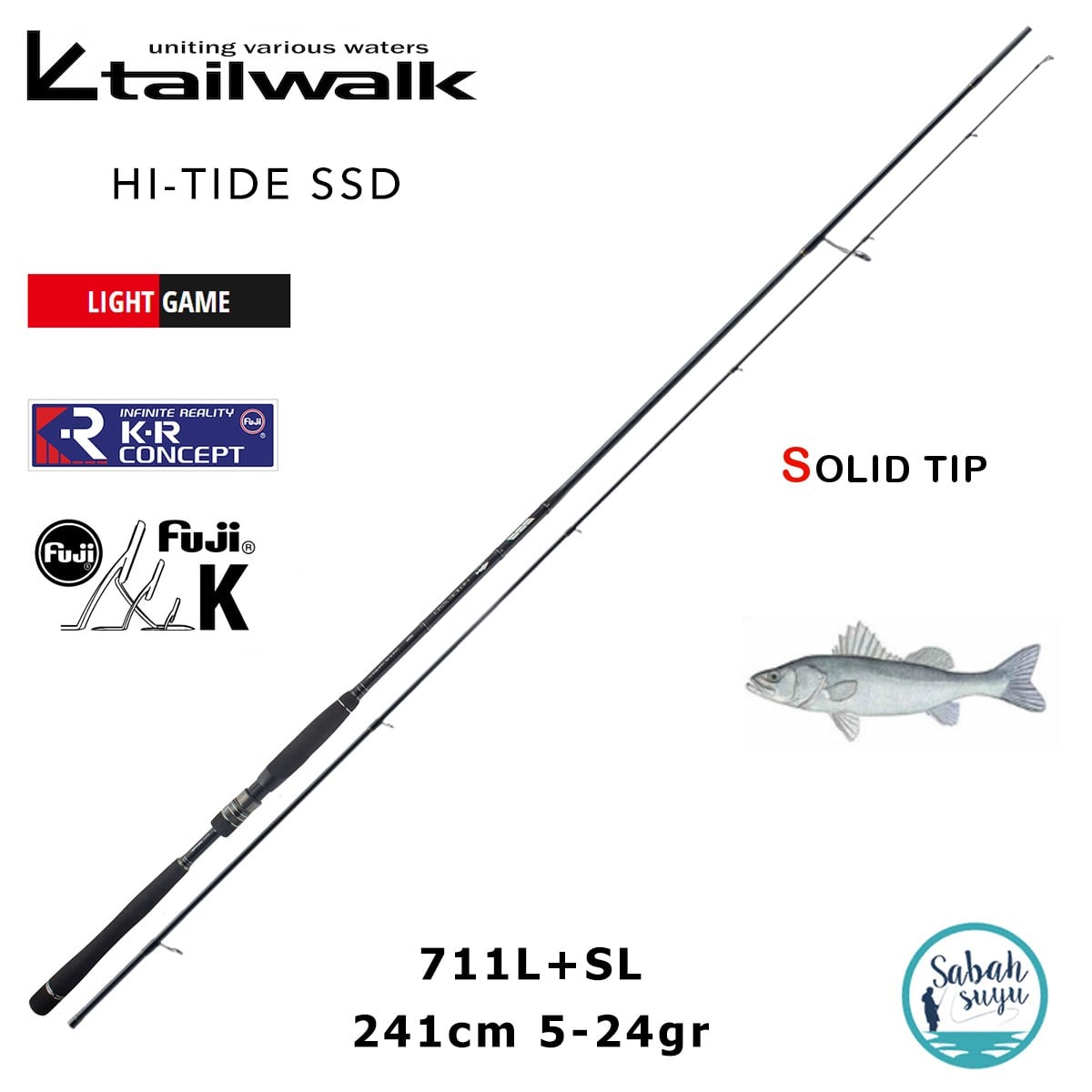 Tailwalk Hi-Tide SSD Solid 711L+SL 2.41mt 5-24gr (2P) Spin Kamış