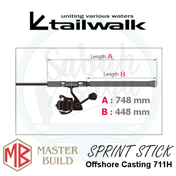 Tailwalk Master Built Jigging Sprint Stick 711H 241cm Max.120gr. Offshore Popping Kamışı