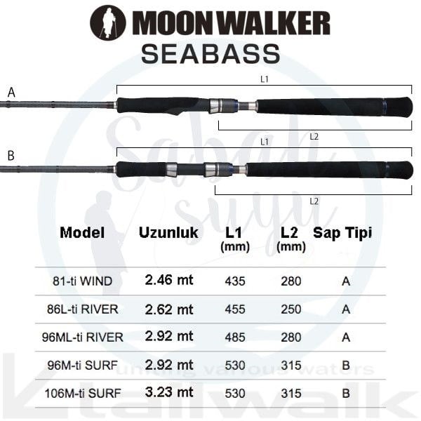 Tailwalk MoonWalker 96ML-Ti River Seabass 292cm 10-35gr