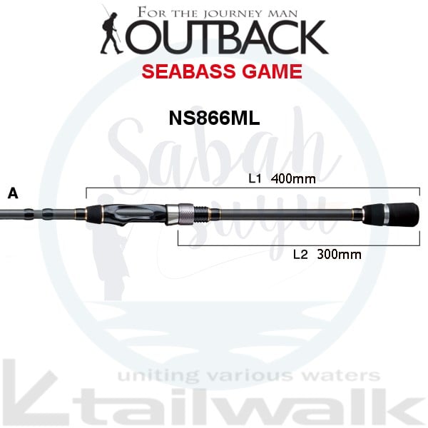 Tailwalk Outback Seabass NS866ML 260cm 10-30gr Seyahat Spin Kamışı