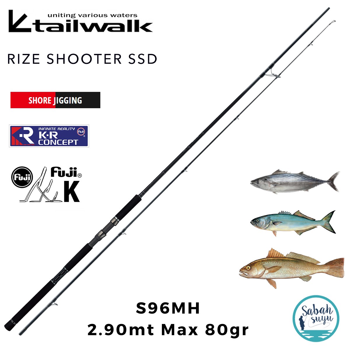 Tailwalk Rize Shooter SSD S96MH 2.90mt Max 80gr (2P) Shore Jigging Kamış