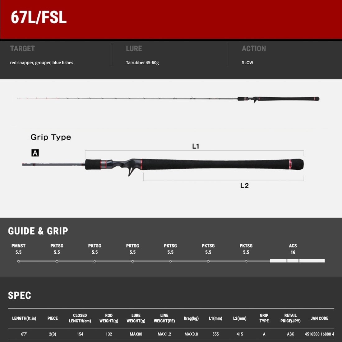 Tailwalk SSD Full Solid C67L/FSL 2.00mt Max 80gr (S2P) Tetikli Tai Rubber Kamış