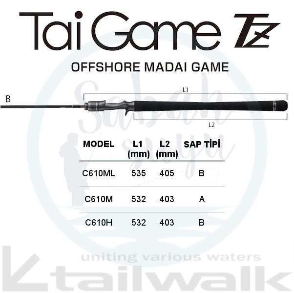 Tailwalk Tai Game TZ Rubber C610M Kamış 2.08mt Max.120gr