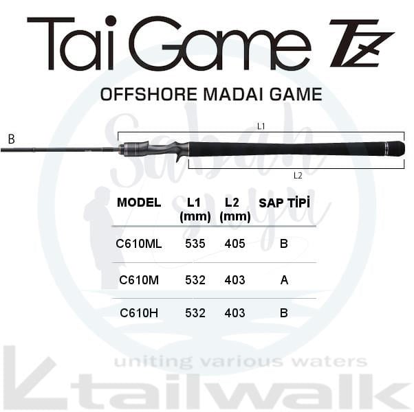Tailwalk Tai Game TZ Rubber C610ML Kamış 2.08mt Max.100gr