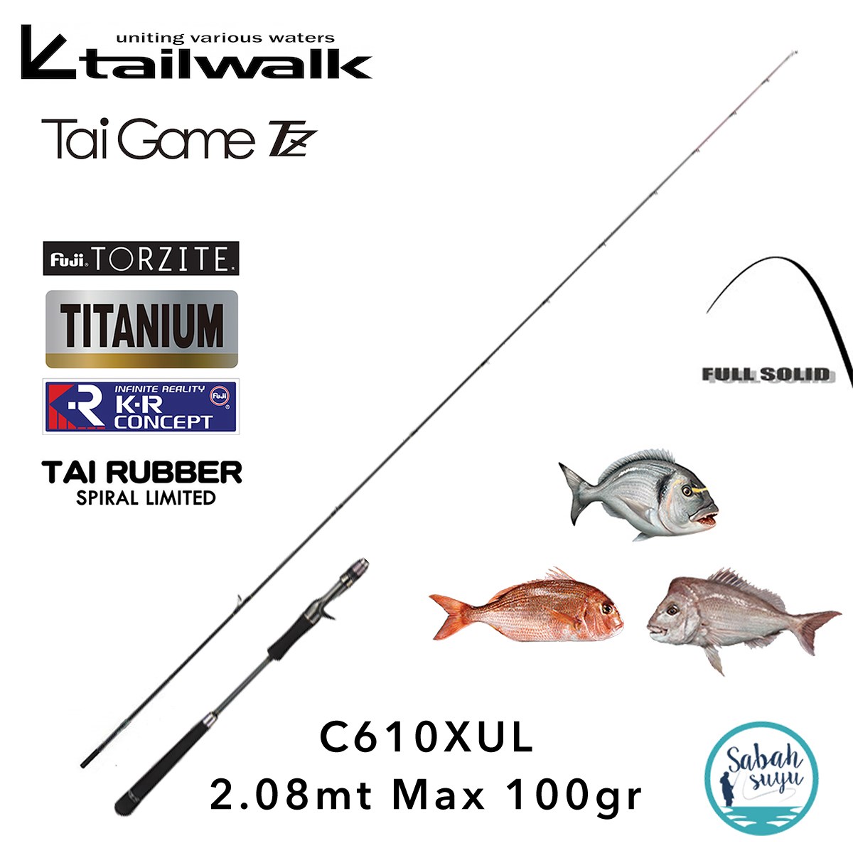 Tailwalk Tai Game TZ Spiral Limited C610XUL 2.08mt Max.100gr (S2P) Tetikli Tai Rubber Kamış