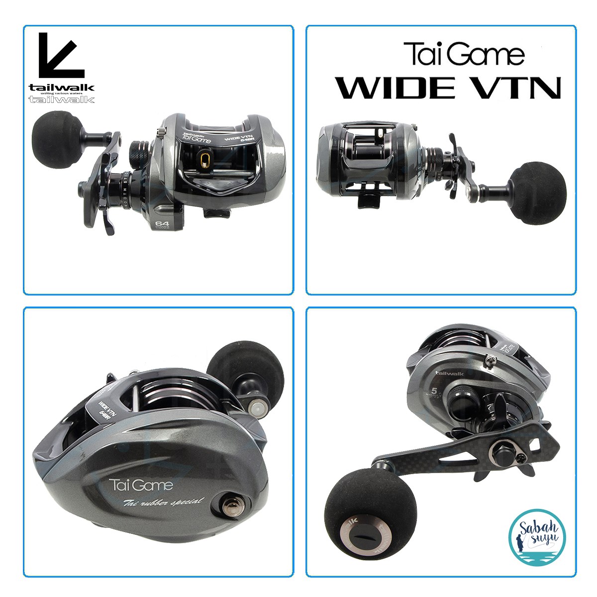 Tailwalk Tai Game Wide VTN 64BL Tai Rubber Çıkrık/Baitcasting Jig Olta Makinesi (Sol El)