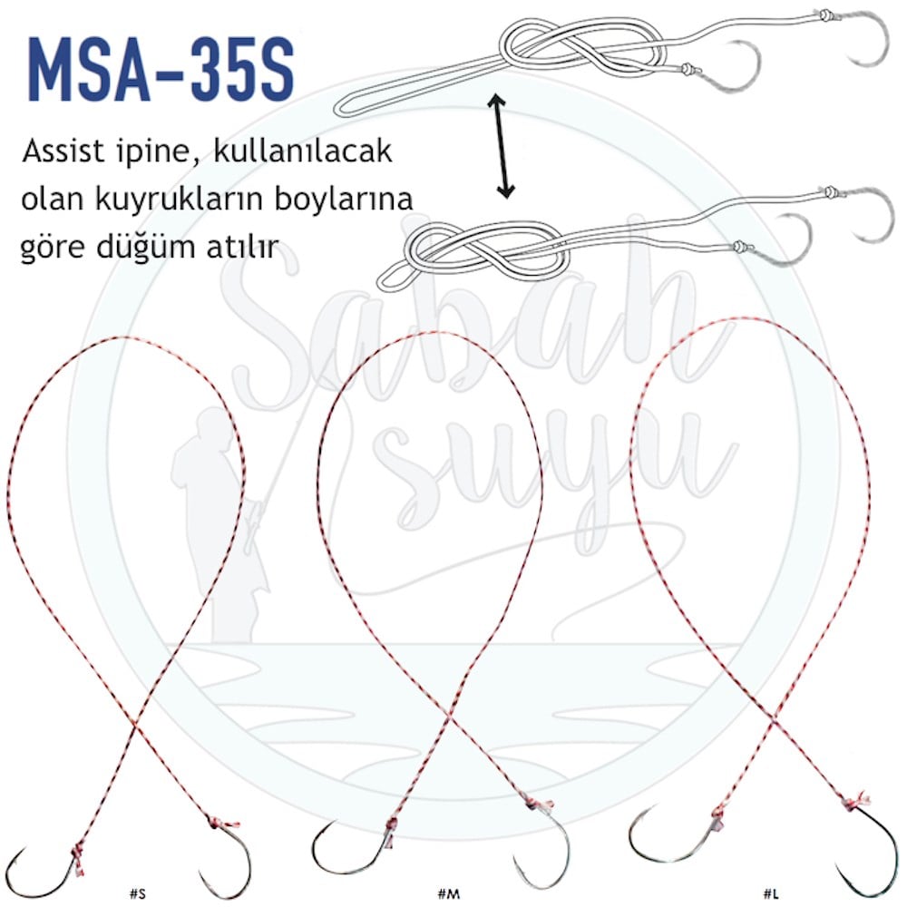 Vanfook MSA-35S Tai Rubber Çiftli Asist İğne 22cm #M