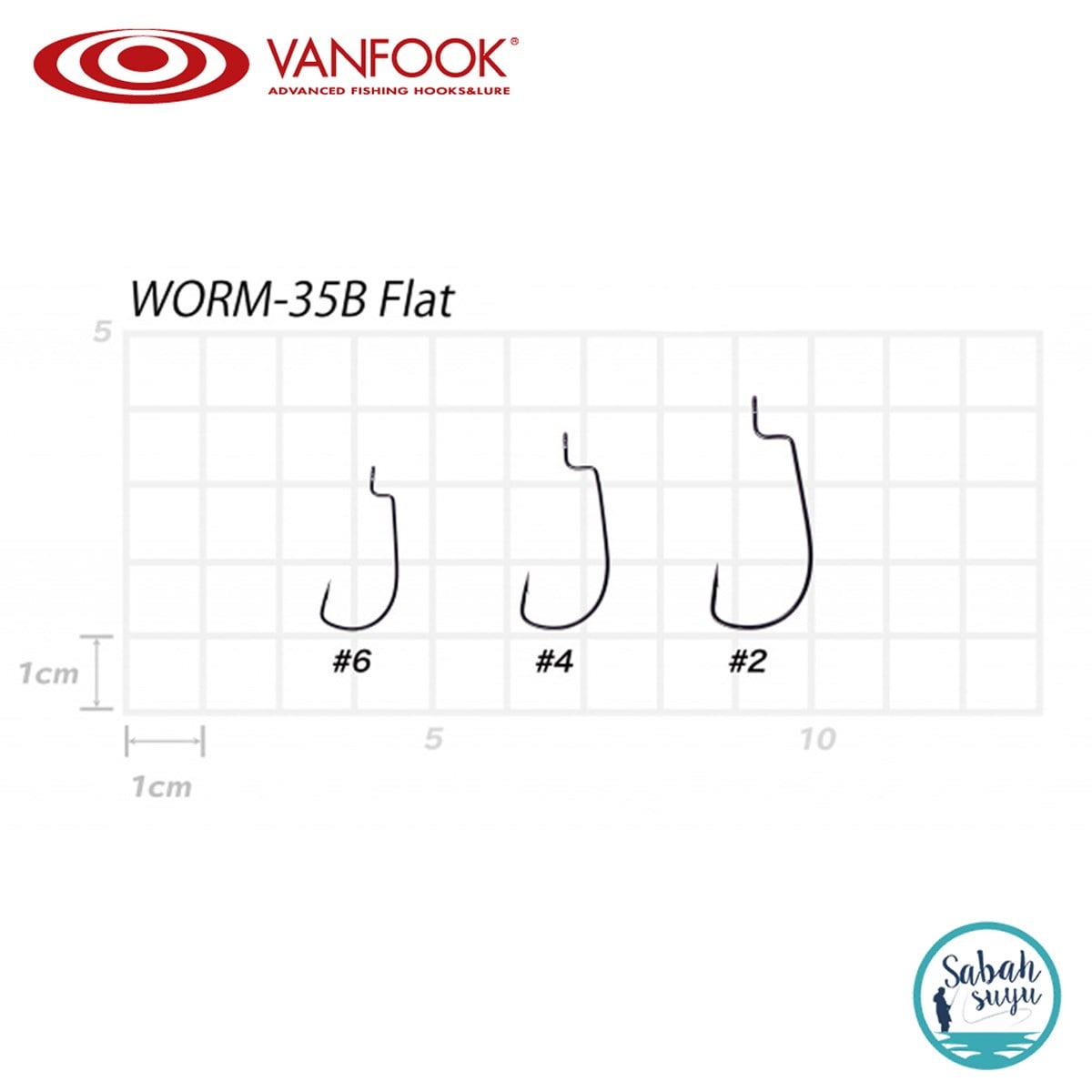 Vanfook Worm-35B Flat Offset İğne Siyah #2 (8 Adet)
