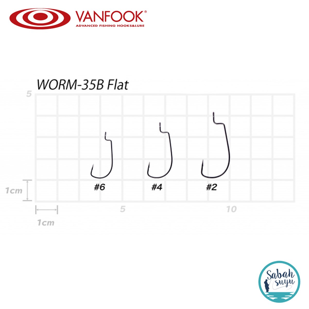 Vanfook Worm-35B Flat Offset İğne Siyah #2 (8 Adet)