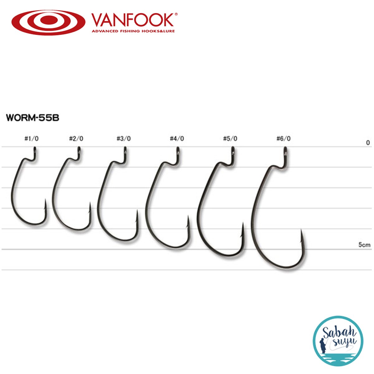 Vanfook Worm-55B Flat Offset İğne Siyah #1 (8 Adet)