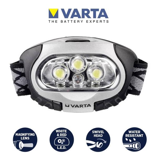 Varta 17631 H20 22 lm 18mt Balıkçı Led Kafa Lambası 3XAAA