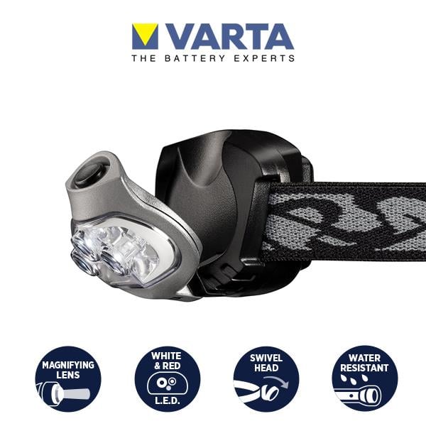 Varta 17631 H20 22 lm 18mt Balıkçı Led Kafa Lambası 3XAAA