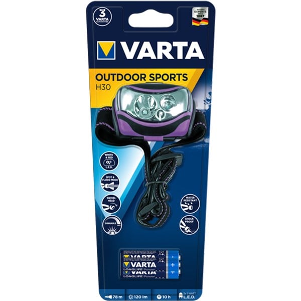 Varta 18630 H30 120 lm 78mt Led Kafa Lambası 3XAAA