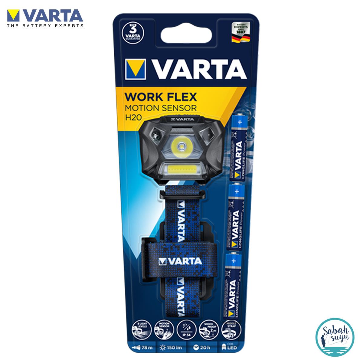 Varta 18648 H20 150 lm 78 mt Sensörlü Led Kafa Lambası 3XAAA