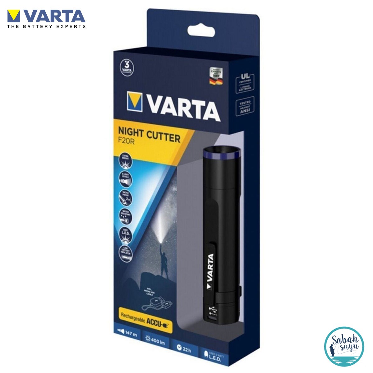 Varta 18900 Night Cutter F20R Şarjlı Led El Feneri