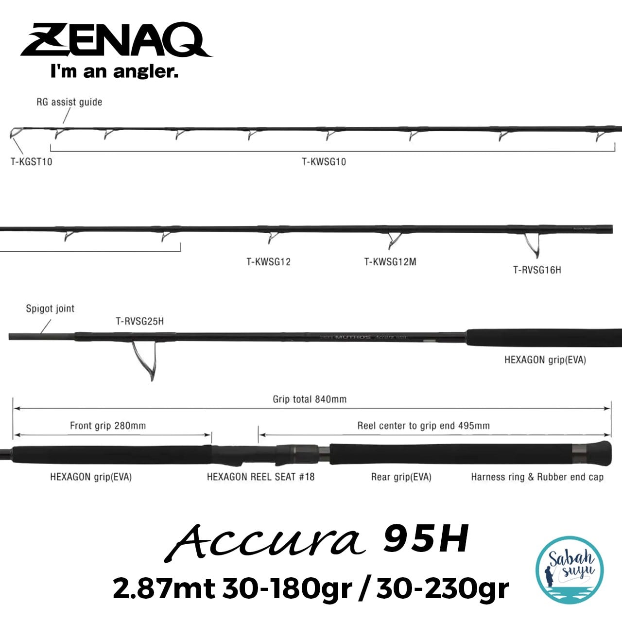 Zenaq Defi Muthos Accura 95H (Type R) 287cm 30-180 / 30-230gr Shore Jigging Kamış