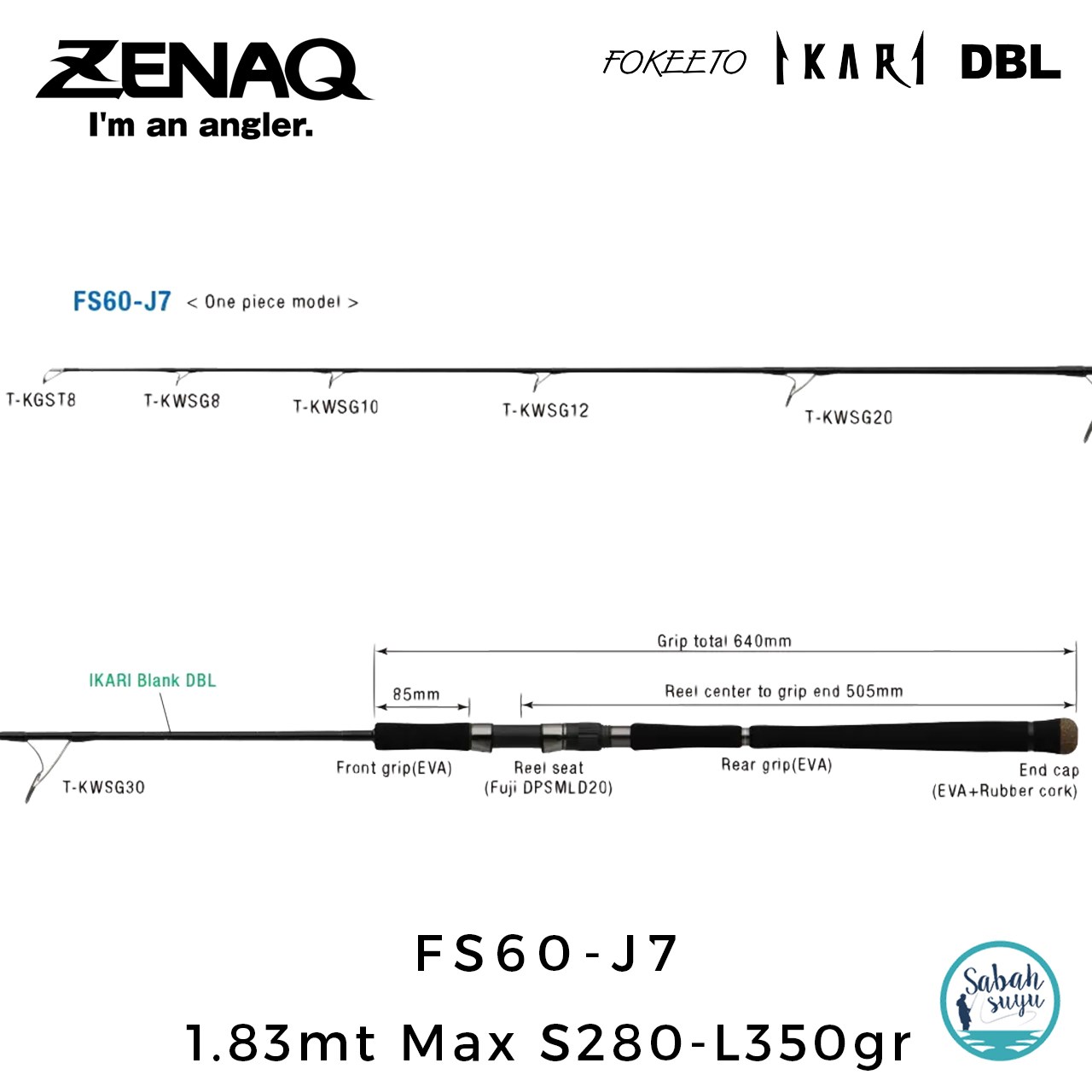 Zenaq Fokeeto DBL FS60-J7 İkari 1.83mt Max S280-L350gr (1P) Jigging Kamış