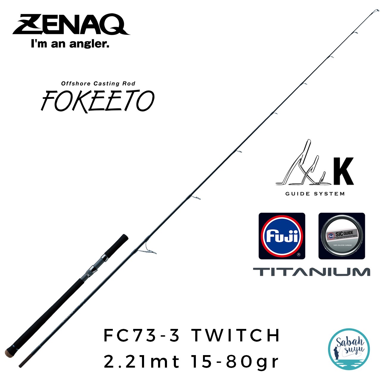 Zenaq Fokeeto FC73-3 Twitch 221cm 15-80gr Offshore Casting Kamış