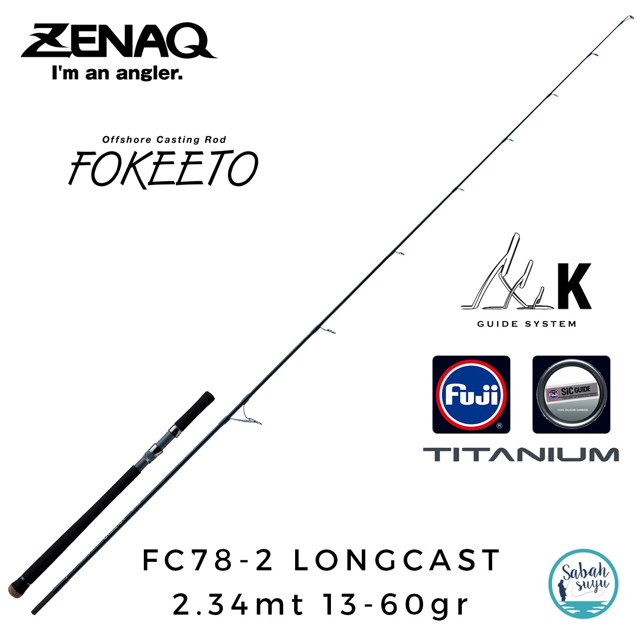 Zenaq Fokeeto FC78-2 Longcast 234cm 13-60gr Offshore Casting Kamış
