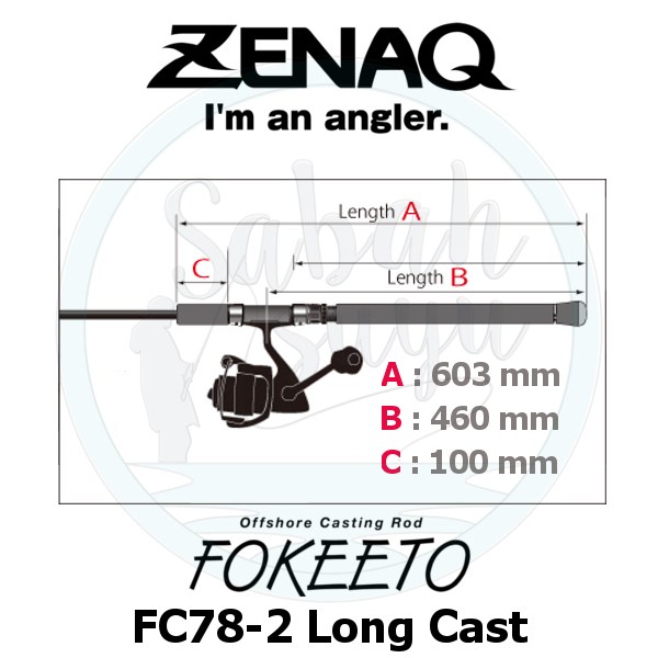 Zenaq Fokeeto FC78-2 Longcast 234cm 13-60gr Offshore Casting Kamış