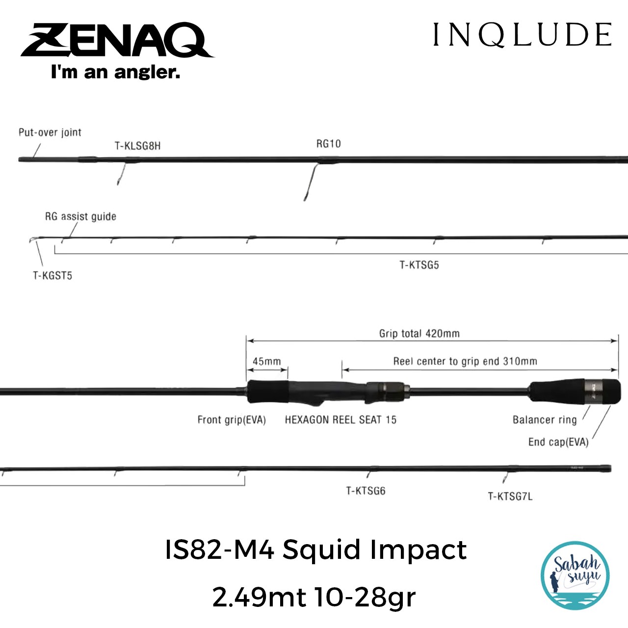 Zenaq Inqlude IS82-M4 Squid Impact (RG) 2.49mt 10-28gr (2P) Spin Kamış