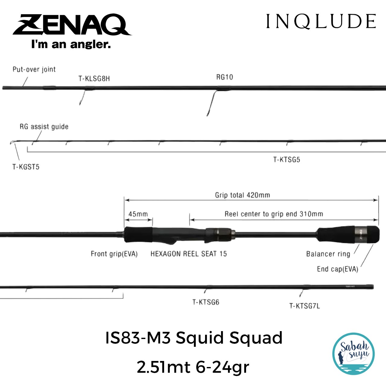 Zenaq Inqlude IS83-M3 Squid Squad (RG) 2.51mt 6-24gr (2P) Spin Kamış