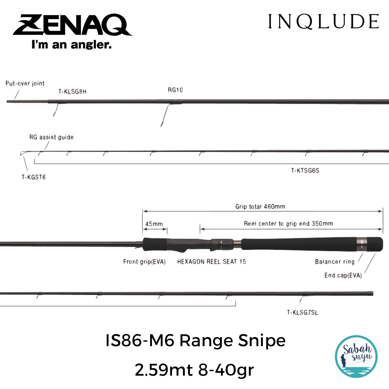 Zenaq Inqlude IS86-M6 Range Snipe (RG) 2.59mt 8-40gr (2P) Spin Kamış