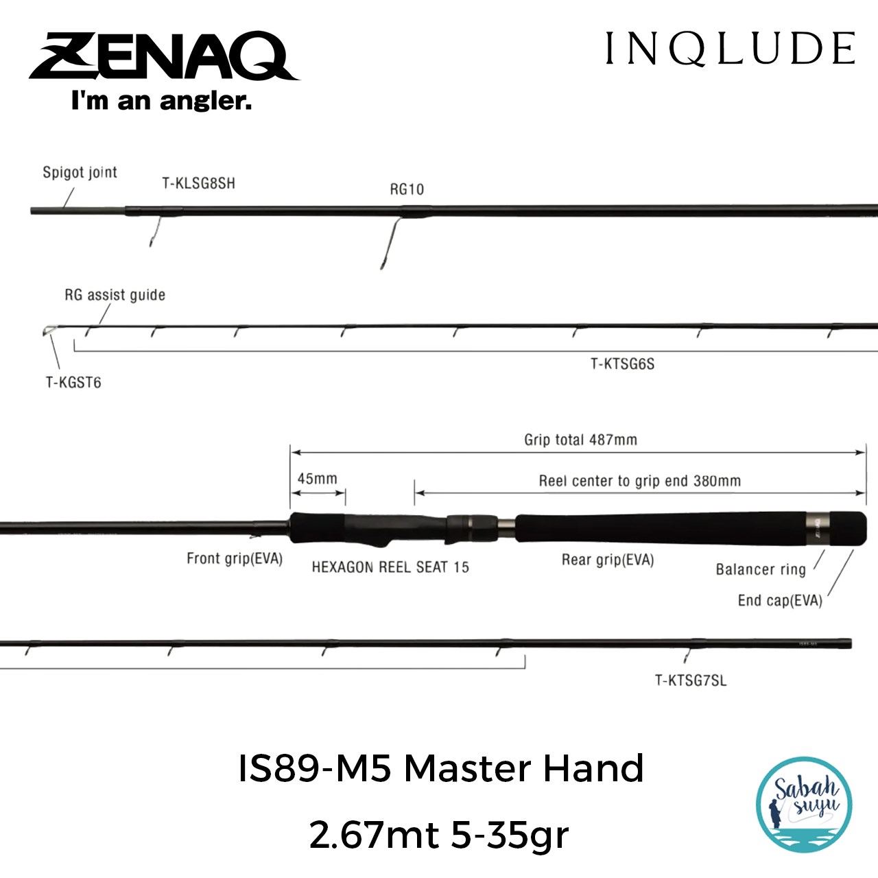Zenaq Inqlude IS89-M5 Master Hand (RG) 2.67mt 5-35gr (2P) Spin Kamış