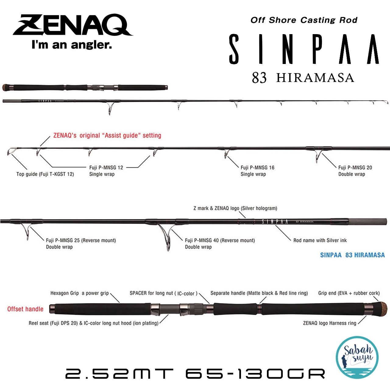 Zenaq Sinpaa 83 Hiramasa 252cm 65-130gr Offshore Casting Popping Kamış