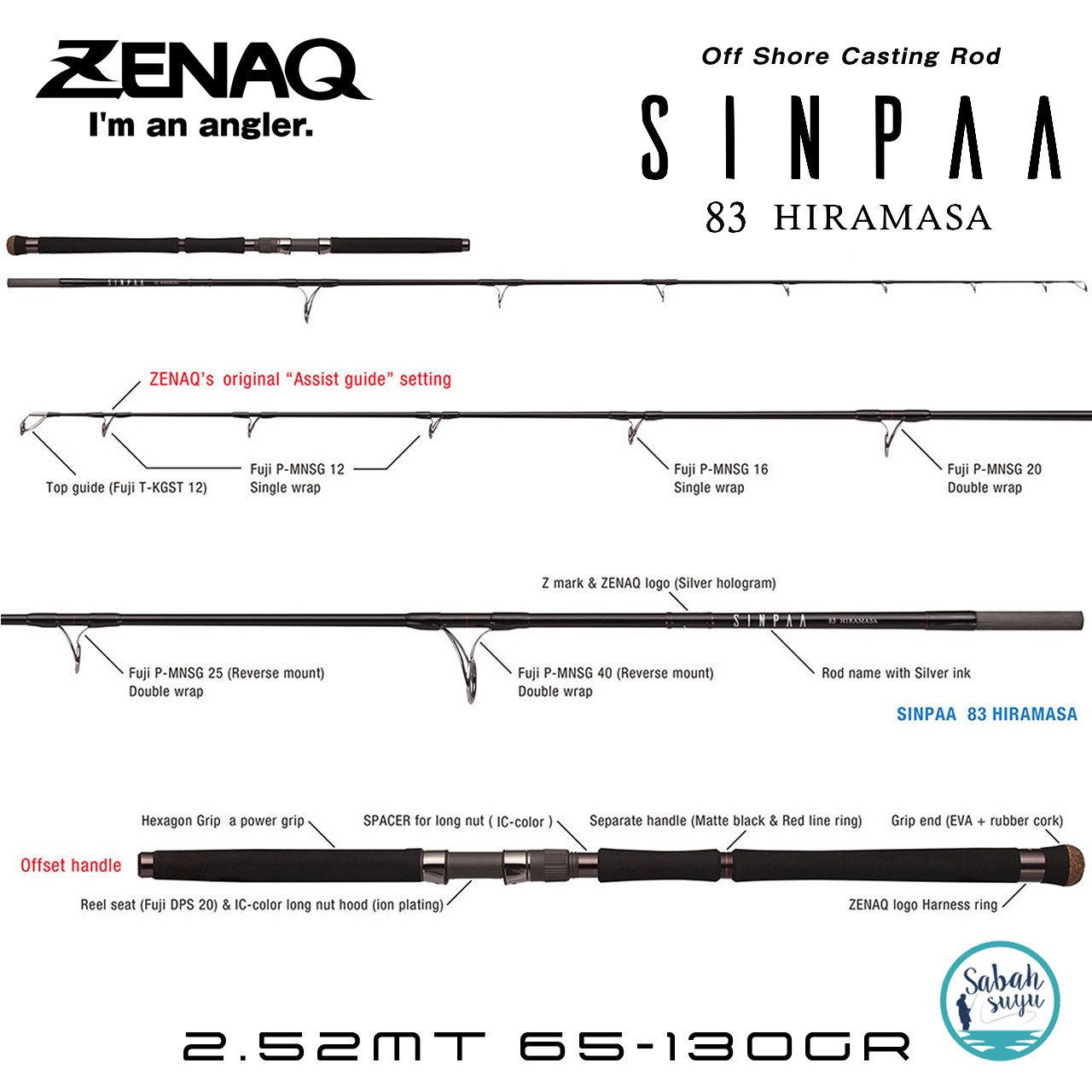 Zenaq Sinpaa 83 Hiramasa 252cm 65-130gr Offshore Casting Popping Kamış