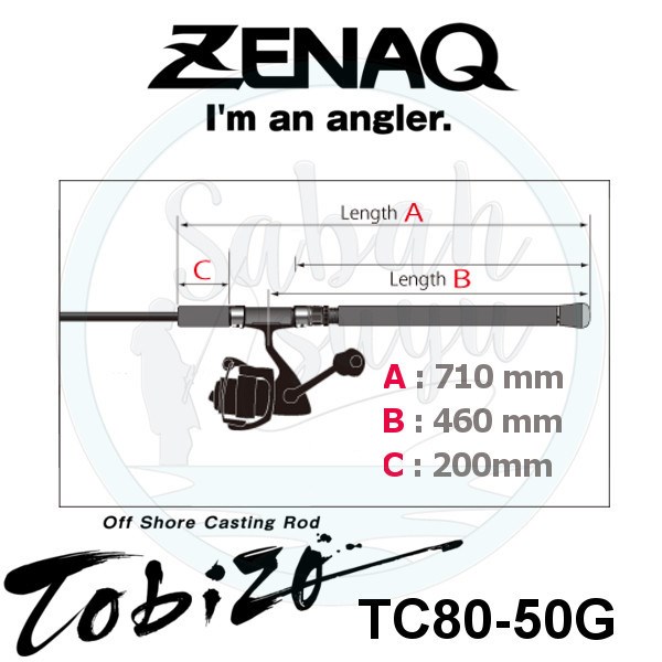 Zenaq Tobizo TC80-50G 244cm Max 80gr Offshore Casting Popping Kamış